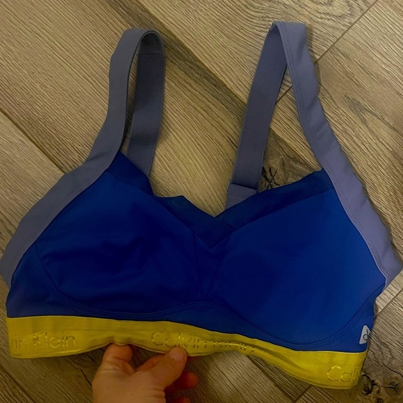 Calvin Klein Blue and Yellow Sports Bra - Picture 1 of 4